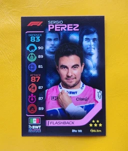 Formula 1 2020 Topps Turbo Attax Sergio Perez #98 F1 Rookie RC Fladhback BTW - Foto 1 di 2