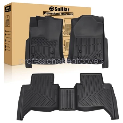 Juego de alfombrillas delanteras y segunda fila TPE 3D para Toyota Tacoma 2005-2015 doble cabina Foto 1 de 4