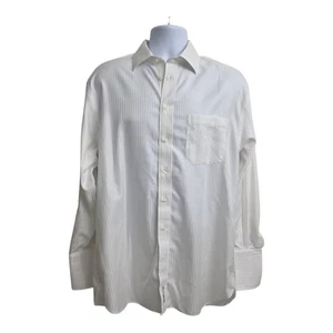 Jos A Bank Mens White Dress Shirt Signature Collection French Cuff Cotton Sz 33 - Picture 1 of 7