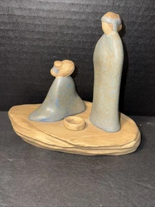 Vintage 1984 Jack Black Navajo Pottery Sculpture Man Woman Prayer Bowl On Mesa - Picture 1 of 4