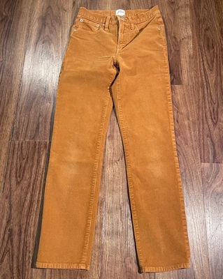 Calça de veludo reta vintage feminina J Crew 9" algodão marrom tamanho 24 - Imagem 1 de 4