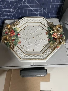 Fitz & Floyd Snowy Woods Christmas Octagon Decorative Platter 11" - Picture 1 of 2