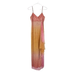 Vintage Morgan by Linda Bernell y2k Dress Pink Orange Fairy Goth Prom Maxi 5/6 - Picture 1 of 10