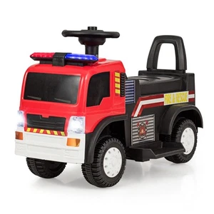 Kids 6V Ride On Fire Truck Fire Engine Battery Powered w/ Siren Light & Music - Picture 1 of 12