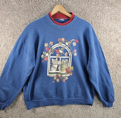 Gatito sol mañana vintage años 90 en ventana hogar donde está el gato está para mujer 2XL Foto 1 de 4