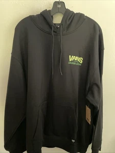Felpa pullover con cappuccio manica lunga VANS street style uomo taglia XL nera nuova - Foto 1 di 10
