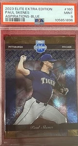 2023 Elite Extra Edition Paul Skenes #160 RC Aspirations Blue #/349 PSA 9 - Picture 1 of 8
