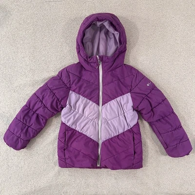 Chaqueta Columbia Puffer Púrpura Rosa Con Capucha Con Falda para Nieve Niña Talla XS (6/6X) Foto 1 de 4