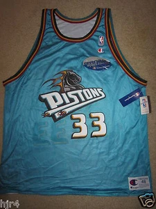 Grant Hill #33 Detroit Pistons NBA Champion Teal Reverse Jersey 48 NWT new - Picture 1 of 5