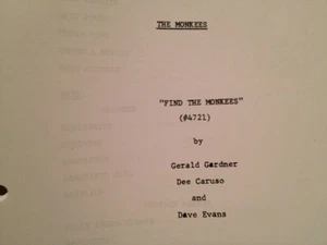 The Monkees Davy Jones, Dolenz, Tork, Nesmith Find The Monkees 1966 Script - Picture 1 of 2
