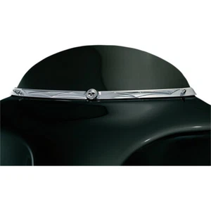 Fregio Cromato Skull Zombie Parabrezza Decoro Batwing Electra Street Glide 96-13 - Foto 1 di 5