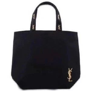 Yves Saint Laurent Tasche Schwarz Gold Stickerei Logo YSL Neuheit Neu - Bild 1 von 4