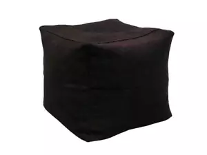 Bolsa de frijoles rellena de cubo de gamuza sintética asiento reposapiés - CHOCOLATE - PRECARGADO - Imagen 1 de 1