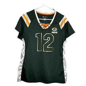 Green Bay Packers Aaron Rodgers Green Short Sleeve Jersey Shirt Womens XL - Picture 1 of 13