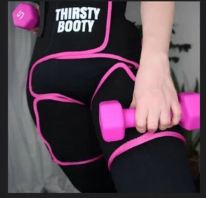 Thirsty Booty 3-in-1 Thigh & Waist Trimmer, Booty Lifter One Piece sz M Bl/orang - Picture 1 of 2
