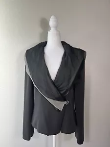 Blazer donna Giorgio Armani vintage seta volant grigio bottoni a quadri tg 46 A7 - Foto 1 di 8