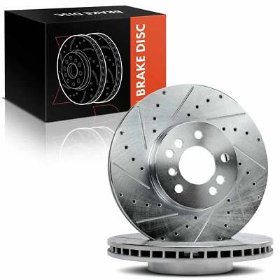 Rotores de freno delanteros L&R perforados y ranurados para BMW E53 X5 2000 2001-2006 3,0 L 4,4 L Foto 1 de 4