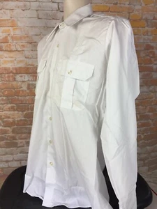Vintage American Made Men's Solid White Size Large Uniform K46 - Picture 1 of 12