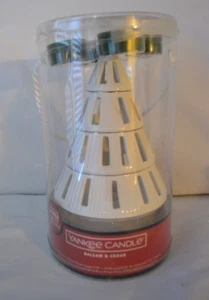 Yankee Candle White Christmas Tree Tea Lights Holder (4) Balsam Cedar NEW - Picture 1 of 7