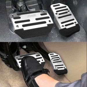 USA 2X Gas Brake Foot Pedal Pad Non-Slip Automatic Cover Car Accessories Silver - Picture 1 of 12