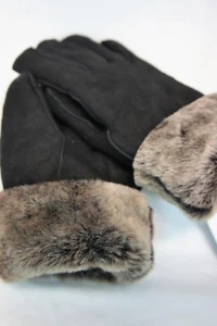 REAL GENUINE SHEEPSKIN SHEARLING LEATHER GLOVES UNISEX Fur Winter 2 Colors S-2XL - Picture 1 of 14