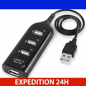 MULTIPRISE 4 PORT HUB/Multi chargeur Câble USB 2.0 pour PC/Mac/tablette - Afbeelding 1 van 5