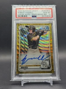 2020 Robert Hassell Bowman Chrome Gold Wave Refractor Auto #/50 PSA 10 Gem Mint - Picture 1 of 2
