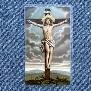 Oracion A Jesus Crucificado Made In Germany Laminierte Heilige Karte Neu - Bild 1 von 3