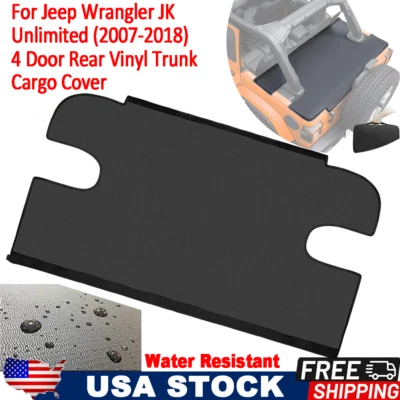 Cubierta de carga de maletero de vinilo trasero cubierta Tonneau para Jeep Wrangler JK 2007-2018 4 puertas Foto 1 de 4