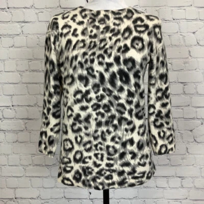 Talbots 100% Pure Cashmere Sweater Size S Animal Print 3/4 Sleeve - Image 1 of 4
