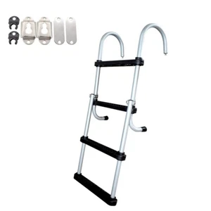 4 Step Aluminum Boat Ladder Telescoping Extension Marine Diving Folding Ladder - Picture 1 of 8