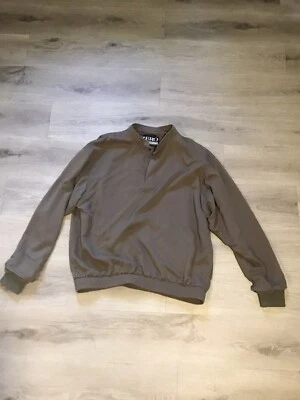 Pullover gris de cuarto de golf con restricción cero para hombre talla grande Foto 1 de 4