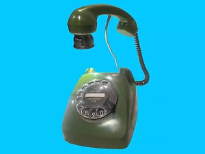 Telefonlampe 611-Up-grün Wählscheibentelefon upcycled zur LED-Lampe 1970er - Bild 1 von 6