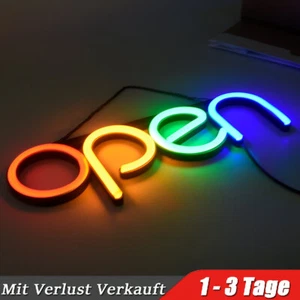 LED Schild Display Leuchtreklame Werbung Stopper Leuchtschild Sign Open Reklame - Bild 1 von 13