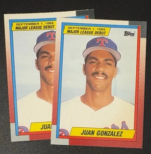 (2) Juan González 1990 Topps debut en Grandes Ligas NOVATO #43 Lote - Texas Rangers - Imagen 1 de 2