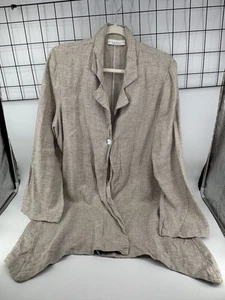 Cardigan/giacca Bryn Walker donna lino made in USA beige manica lunga - Foto 1 di 4