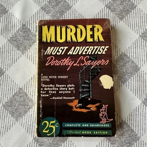 Murder Must Advertise by Dorothy L. Sayers 1939 Paperback/Pocket Book Edition - Picture 1 of 10