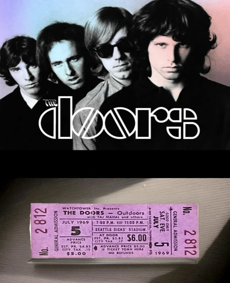 💎RARO BOLETO DE CONCIERTO 1969 PUERTAS SIN USAR ESTADIO DE ENFERMOS ¡NUNCA HA SIDO ESCANEADO! Foto 1 de 4