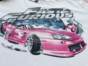 H&M Fast & Furious Movie Divided Graphic T-Shirt Short Sleeve White Mens Sz Med - Picture 1 of 24