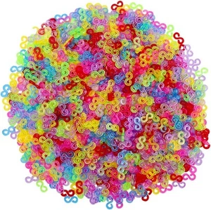 1600Pcs S clips for rubber bands, Rubber Band Bracelet Hooks Small, Colorful - Picture 1 of 7