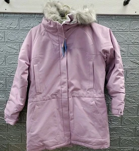New Columbia Boundary Bat Down Full Zip Faux Fur Trim Jacket Lilac XL Youth - Picture 1 of 10