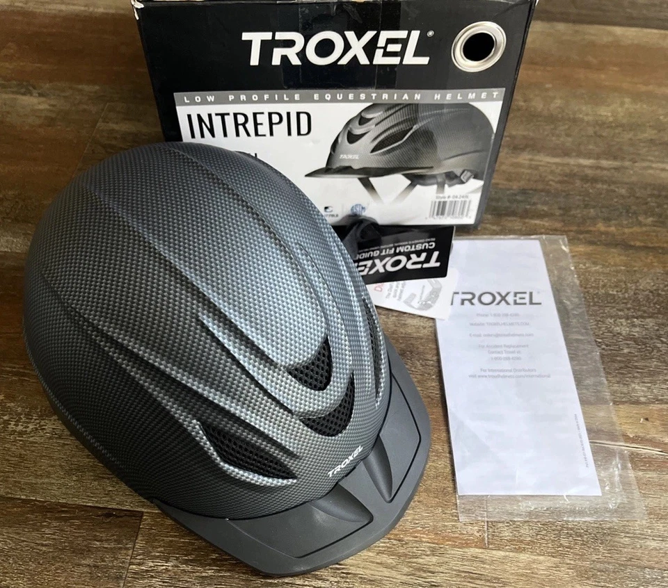 Large Troxel Intrepid Carbon Low Profile Performance All Purpose Riding Helmet