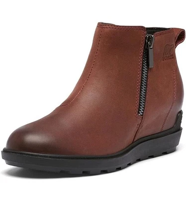 Botines Sorel Evie II con cremallera para mujer talla 10 Spice de cuero negro punta redonda Foto 1 de 4