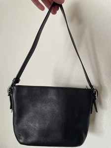 Vintage Coach Black Leather Mini Shoulder Hobo Bag - Picture 1 of 10