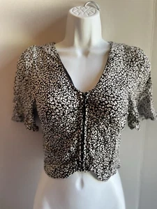 Urban Romantics Kurzarm Bluse Leopardenmuster Damen L - Bild 1 von 7