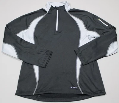 LL Bean Pullover Para Hombres Grande Negro Gris Media Cremallera Rendimiento Atlético Exterior Top Foto 1 de 4