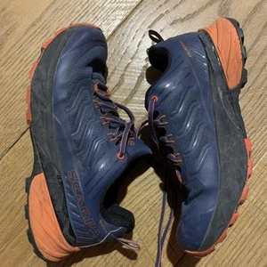 SCARPA Rush GTX Trail Hike Shoes Size EU 41.5/USM 8.5 W 9.5 Goretex Blue/Orange - Picture 1 of 9