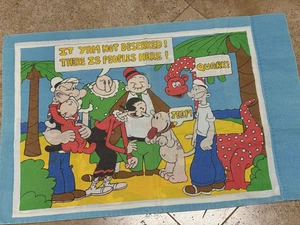Seltener Vintage 1970er Popeye Olive Oyle Kissenbezug 19,5" x 30,5" - Bild 1 von 7