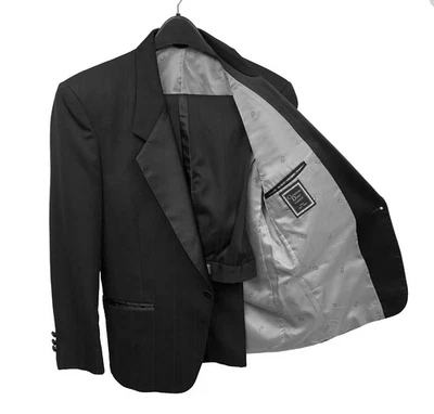 Traje Esmoquin Hombre Christian Dior Vintage Negro 41S Chaqueta 36W Pantalones Foto 1 de 4