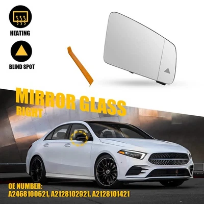 Espejo de vidrio punto térmico con ciego derecho para GLA Mercedes-Benz CLA X156 C117 2013-18 Foto 1 de 4